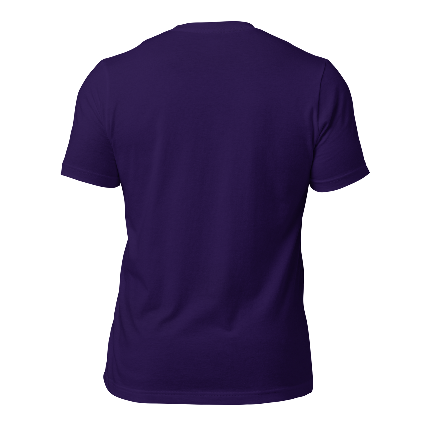 back of the dedication shirt in purple.