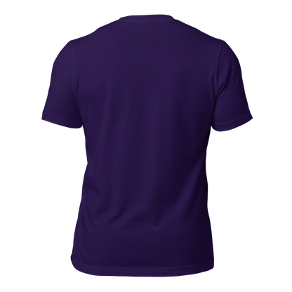 back of the dedication shirt in purple.